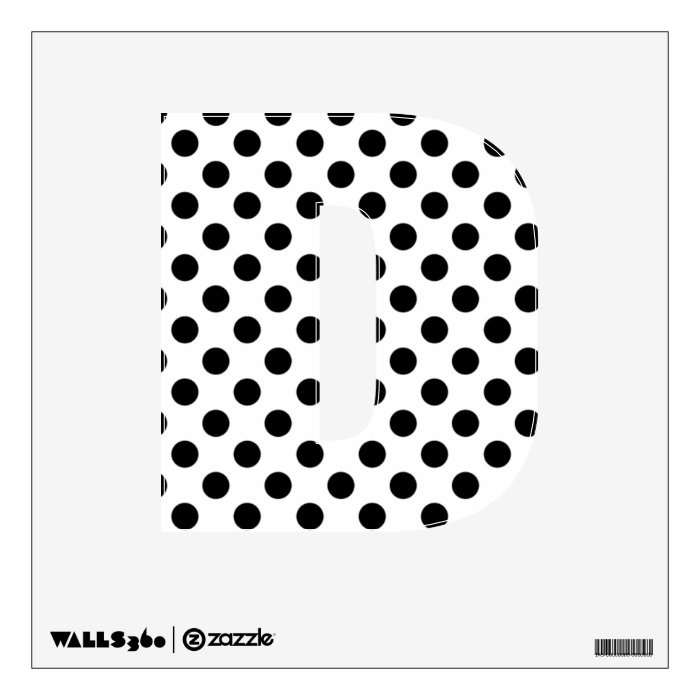 Black & White Polka Dot Letter D Wall Decal