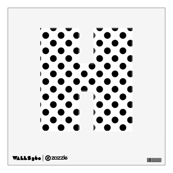 Black & White Polka Dot Letter H Wall Decal