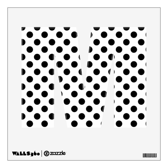 Black & White Polka Dot Letter M Wall Decal