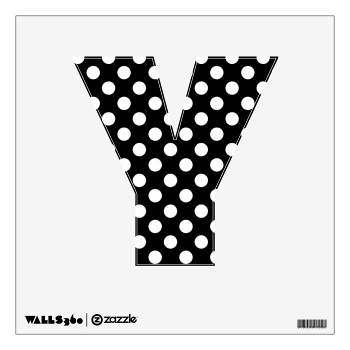 Black & White Polka Dot Letter Y Wall Decal