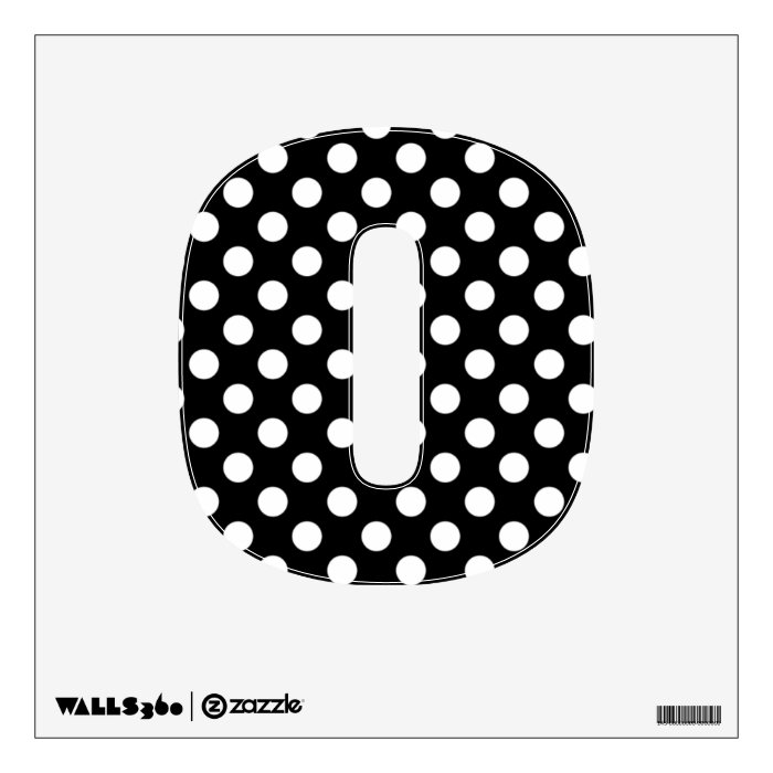 Black & White Polka Dot Number 0 Wall Decal