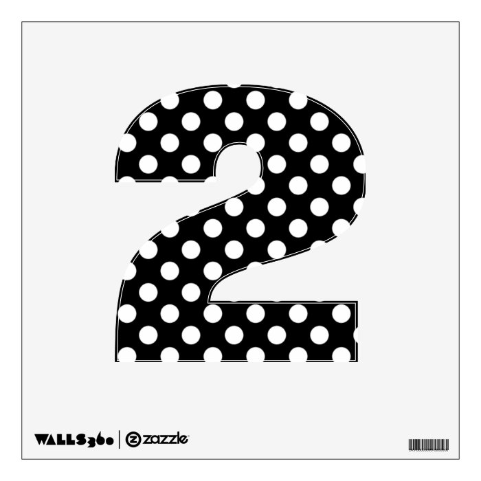 Black & White Polka Dot Number 2 Wall Decal