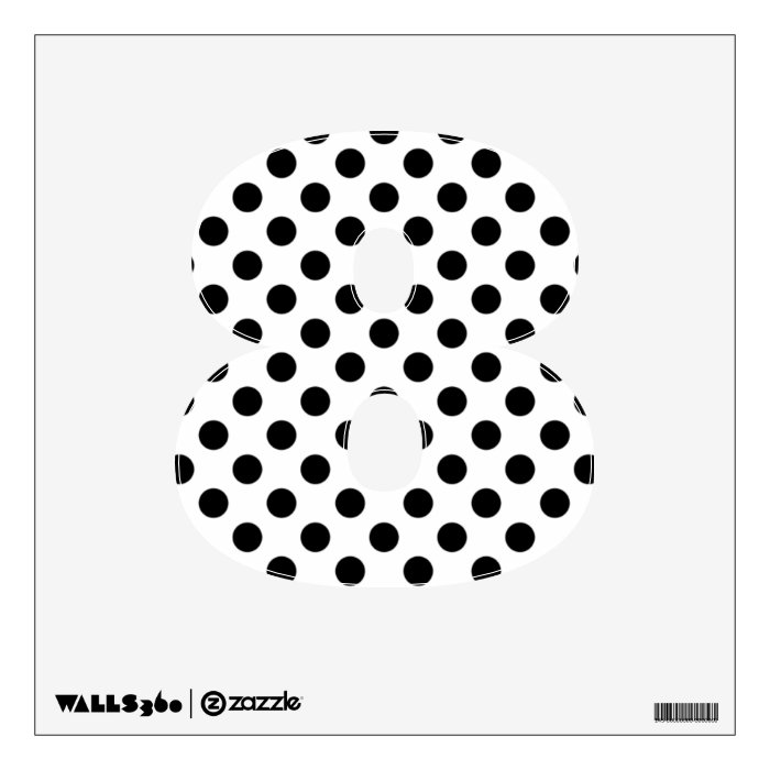 Black & White Polka Dot Number 8 Wall Decal