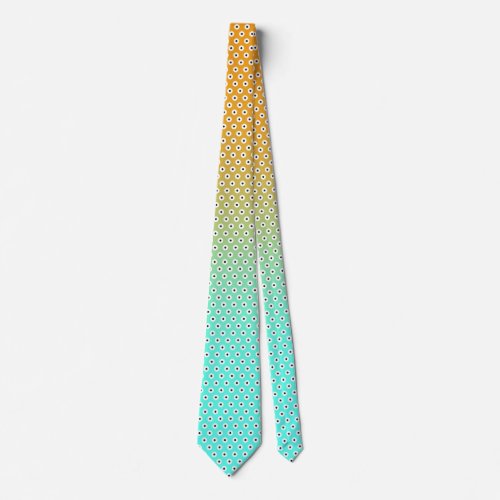 BlackWhite Polka Dot On TurquoiseGold Neck Tie