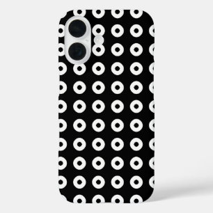 Black/White Polka Dot Pattern iPhone 16 Case