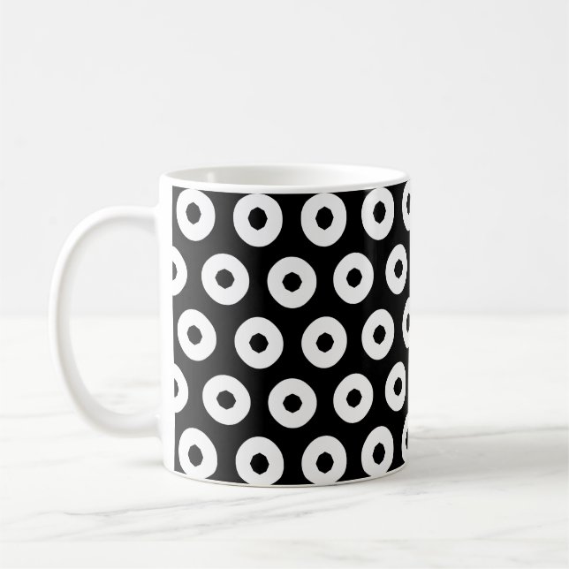 Black/White Polka Dot Pattern Coffee Mug (Left)