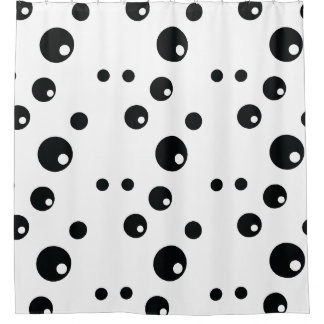 Black & White Polka Dot Pattern Design Shower Curtain