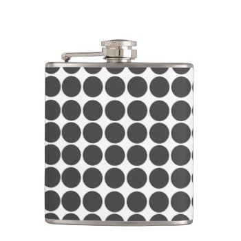 Black & White Polka Dot Pattern Flask by nyxxie at Zazzle