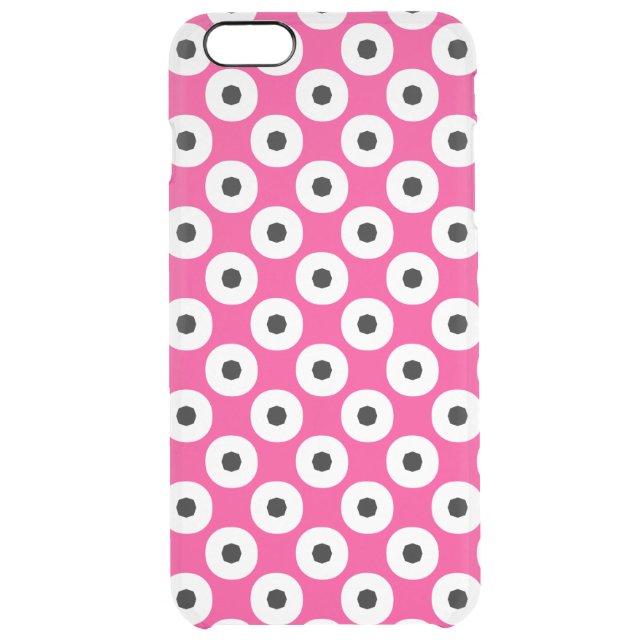 Black/White Polka Dot Pink Background (Changeable) Uncommon iPhone Case (Back)