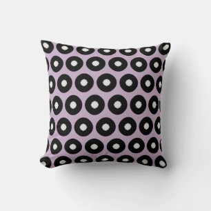 Black/White Polka Dot Purple Background(Changeable Throw Pillow