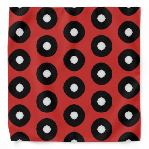 Black/White Polka Dot Red Background (Changeable) Bandana