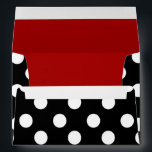 Black White Polka Dot Red Lined Party Envelope<br><div class="desc">Matching items in this collection are available.</div>