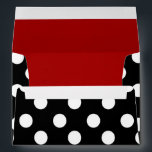 Black White Polka Dot Red Lined Party Envelope<br><div class="desc">Matching items in this collection are available.</div>