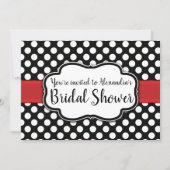 Black White Polka Dot Retro Pinup Bridal Shower Invitation (Front)