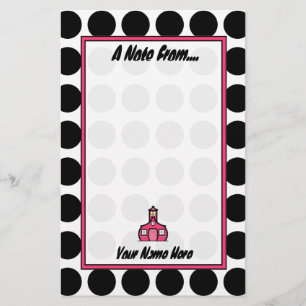 Black & White Polka Dot Teacher Fashion Stationery