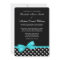 Black White Polka Dot Teal Faux Bow Wedding