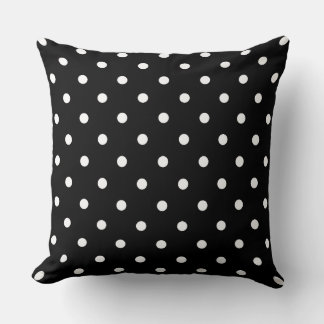 Black & White Polka Dot Throw Pillow | Modern