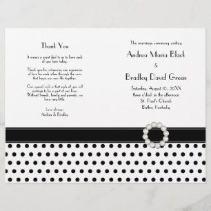 Black White Polka Dot Wedding Program
