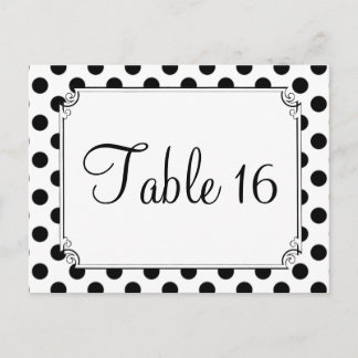 Black & White Polka Dot Wedding Table Numbers