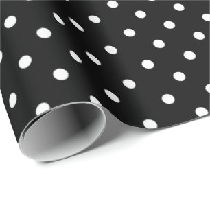Black   White Polka Dot Wrapping Paper