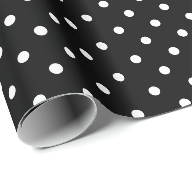 Black | White Polka Dot Wrapping Paper (Roll Corner)