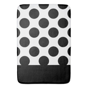 Black & White Polka dots Bath Mat