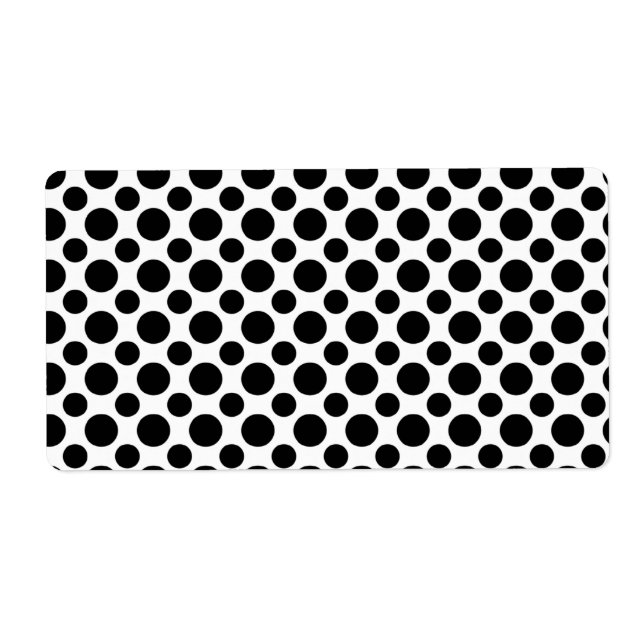 Black White Polka Dots Big and Small Label (Front)