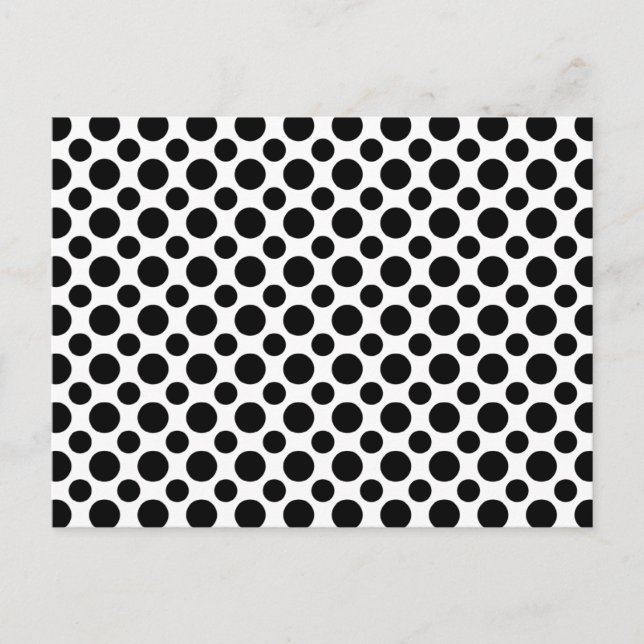 Black White Polka Dots Big and Small Postcard (Front)