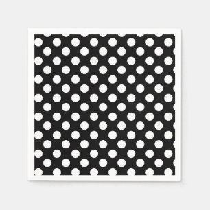 Black & White Polka Dots Birthday Party Napkins