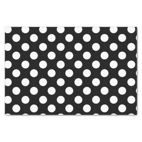 Black  White Polka Dots Birthday Party Tissue Paper