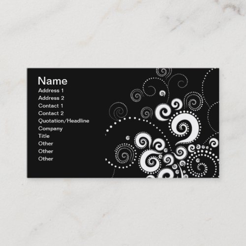 Black &amp; White Polka Dots business card