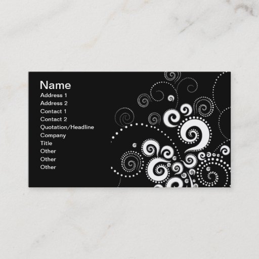 Customizable Black & White Polka Dots business card