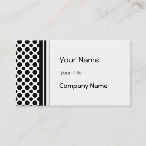 Black White Polka Dots Business Card Template