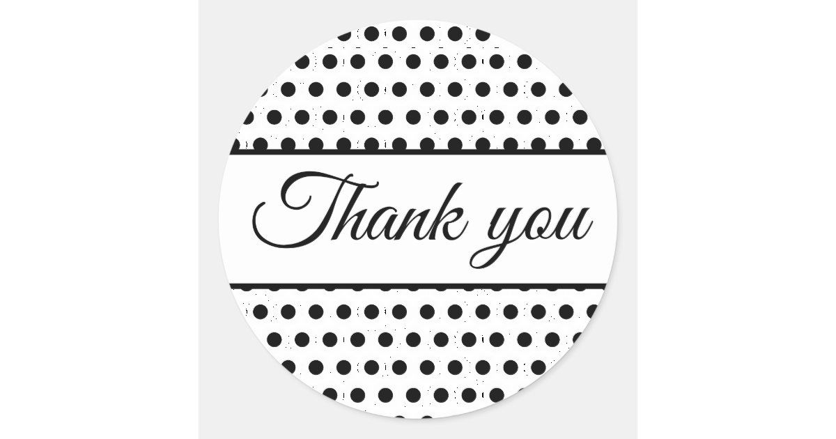 Black white polka dots classic round sticker | Zazzle