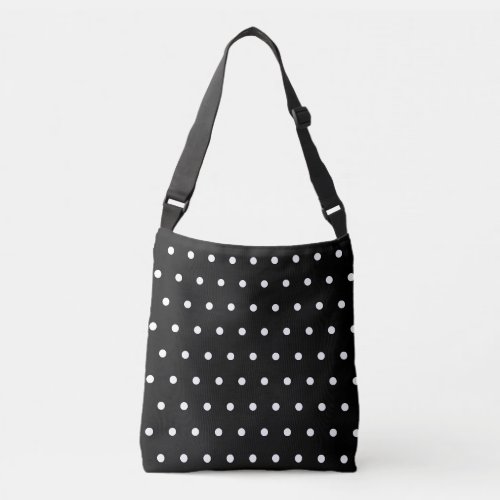 Black White Polka Dots Crossbody Bag