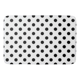 Black White Bath Mat, Minimalist Black Polka Dot Bathroom Rug, Black Dot  Bathroom Decor, Soft Microfiber Non-slip Shower Mat 