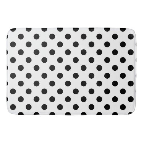 Black  White Polka Dots Dot Bath Mat