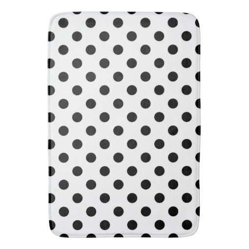 Black & White Polka Dots Dot Bath Mat Zazzle