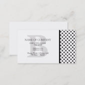 Black White Polka Dots Grey Designer Monogrammed Business Card (Front/Back)