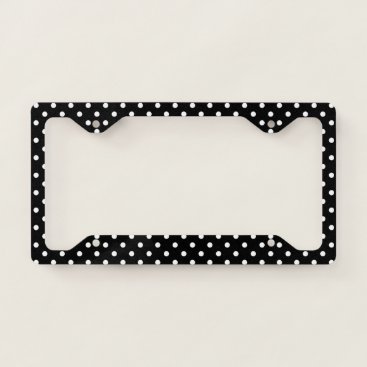 Black & White Polka Dots Licence Plate Frame