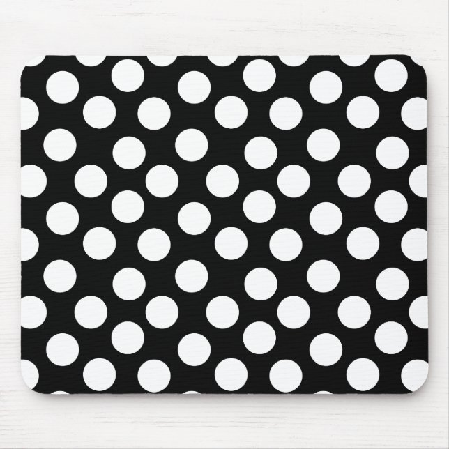 Black & White Polka Dots Mouse Pad (Front)