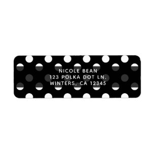 Black & White Polka Dots Party Invitation Label