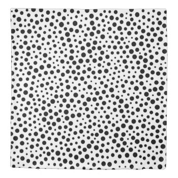 Black White Polka Dots Pattern Duvet Cover by stdjura at Zazzle