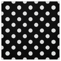 Black white polka dots pattern fabric