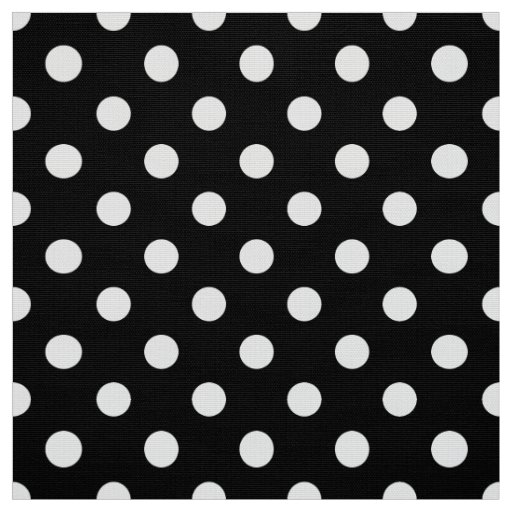 Black white polka dots pattern fabric