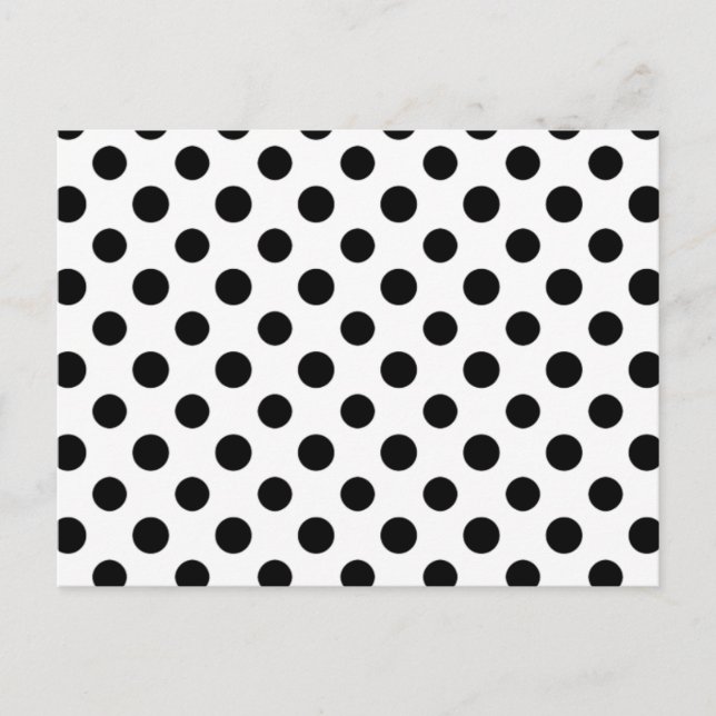 Black White Polka Dots Pattern Postcard (Front)