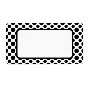 Black White Polka Dots Pattern Shipping Label
