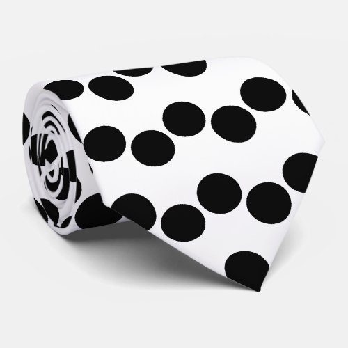 Black White Polka Dots Pattern Tie