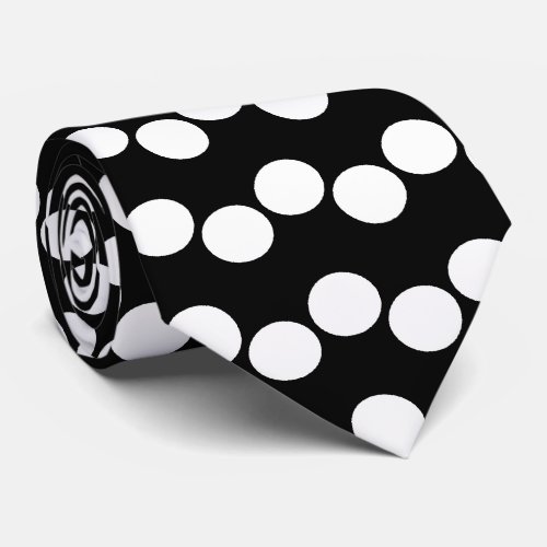 Black White Polka Dots Pattern Tie