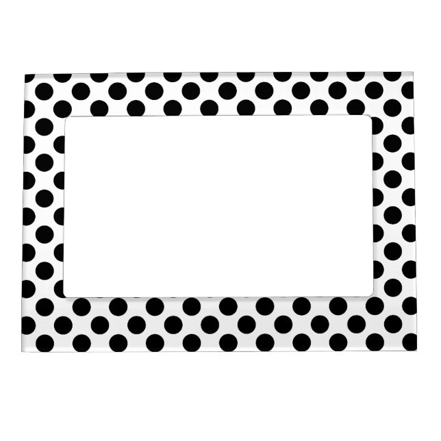 Black White Polka Dots - Picture Magnetic Frame (Front)